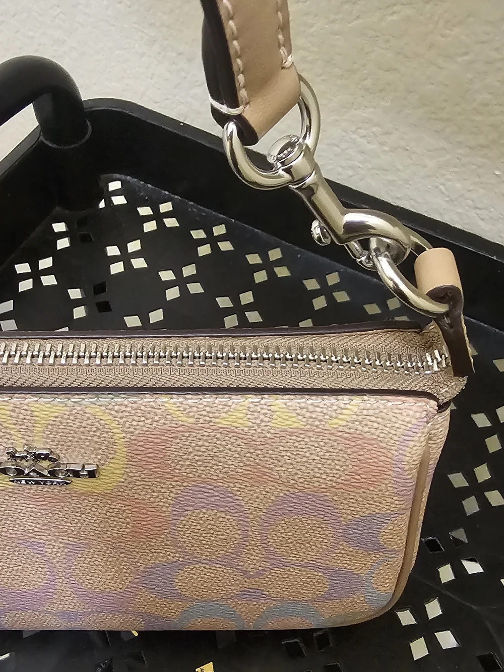 Coach Mini Wristlet Shoulder Bag - Pastel Pink Multi - Picture 4 of 9